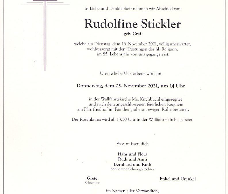 Stickler Rudolfine