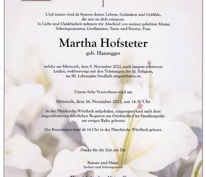 Martha Hofsteter