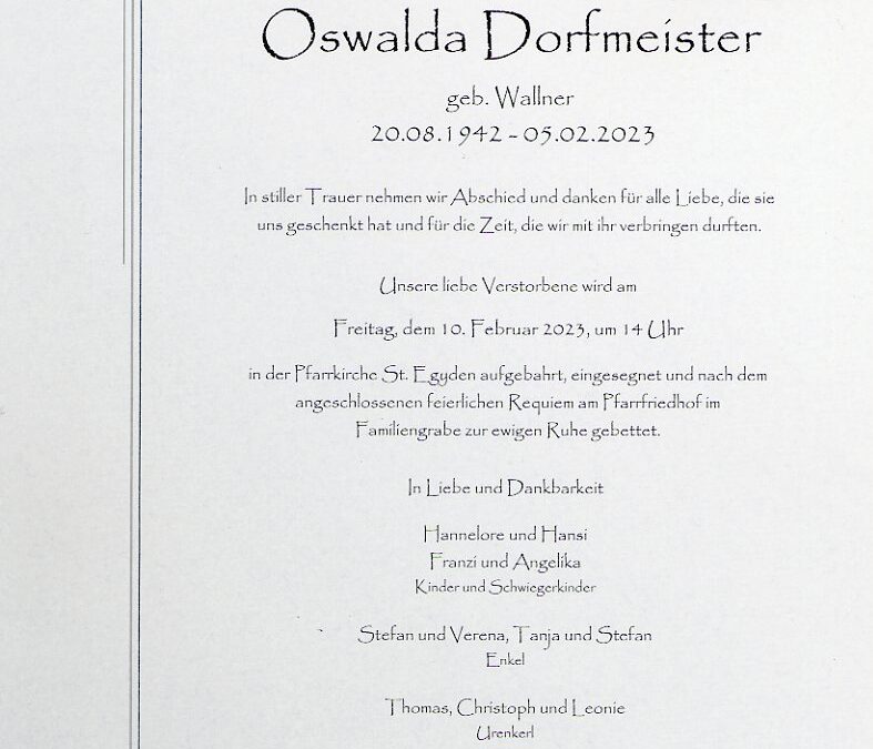 Dorfmeister Oswalda